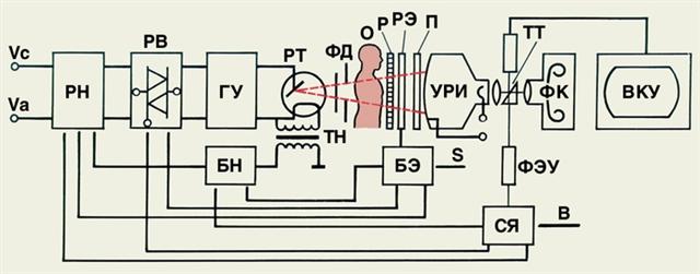 Принципиальная блок-схема рентгенодиагностического аппарата