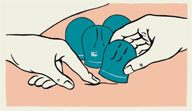 Схематическое изображение процедуры постановки медицинских банок